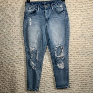 REWASH JEANS WOMANS 7 JUNIORS DISTRESSED THRASHED BEACH CASUAL OUTDOOR TAPERED S